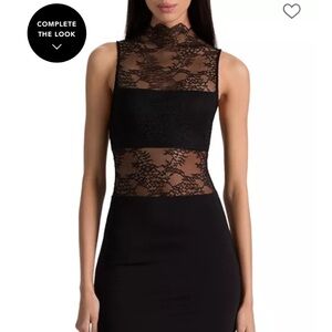 Alice and Olivia Nichol sleeveless lace mini dress